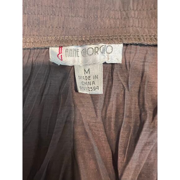 Anne Giorgio Crinkle Tie Up Dress Shirt Asymmetrical Gray Size Medium JL - Picture 6 of 9